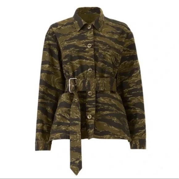 Proenza Schouler- Camouflage Jacket with Removable Belt - Picture 1 of 10